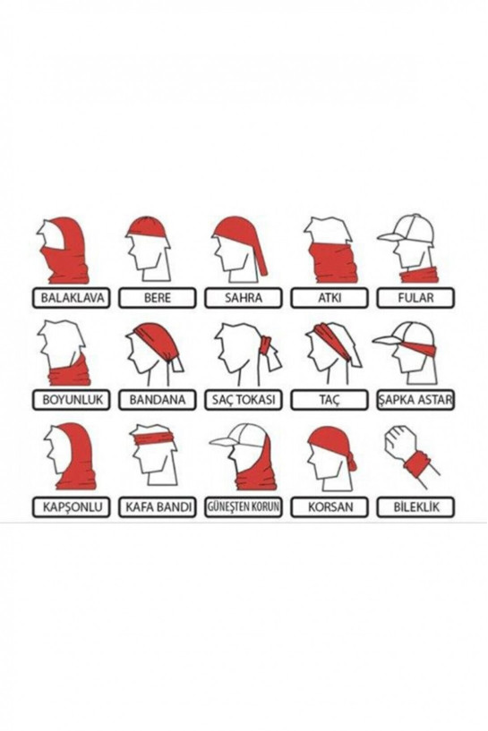 Bebo Store Extreme Outdoor Spor , Motorcu ve Bisiklet Kullananlara Özel Desenli Buff Boyunluk Bandana Balaklava (Kurt-216)